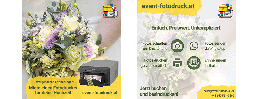 Fotodrucker f&uuml;r die Hochzeit